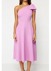  Collection فستان سهرة أنيق على شكل حرف A باللون الوردي مع فيونكة للمناسبات الليلية TPRSS24EL00105