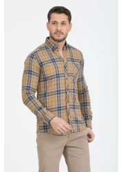 Klothy قميص رجالي بأكمام طويلة وجيب واحد بقصة ضيقة 2559