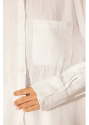  Collection White 100% Linen Oversize Shirt TWOSS23GO00443