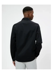 Koton قميص رياضي بقصّة ضيّقة وياقة كلاسيكية وأكمام طويلة، غير قابل للكي