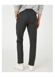 Koton Basic Chino Trousers with Button Pocket Detail