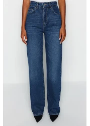  Collection Dark Blue High Waist Wide Leg Wide Leg Jeans Twoaw24Je00074