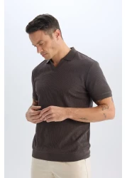 Defacto Regular Fit Short Sleeve Pleated Polo T-Shirt B6382Ax25Sp