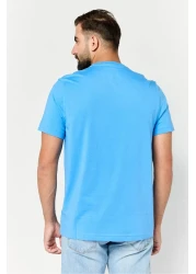 Tommy Hilfiger Men Crew Neck Short Sleeves Brand Logo T-Shirt, Slate Bule