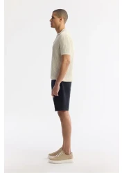 Avva Men's Beige 100% Cotton Polo Neck Buttonless Openwork Knitwear T-Shirt A51Y5166