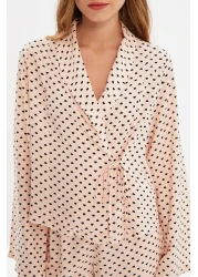  Collection طقم بيجامة منسوجة من الفسكوز بتفاصيل قلب مسحوق THMAW22PT0300