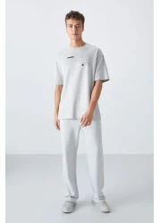 Tommy Life Stone Cotton Thick Soft Textured Oversize Fit Printed Men's T-Shirt - 88326