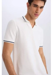 Defacto تي شيرت بياقة بولو وأكمام قصيرة بقصة عادية E2251ax25sm