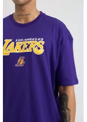 Defacto NBA Los Angeles Lakers Boxy Fit Short Sleeve T-Shirt - Crew Neck S9221AZ24SM