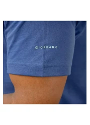 Giordano تي شيرت رجالي قطني بياقة دائرية وقصة ضيقة وأكمام قصيرة