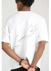 The Champ Clothing Oversize Caeed Smithy Printed Men's Comfortable Fit 2 Thread T-Shirt