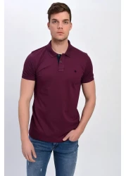 Dynamo Men's Plum Polo Collar Lycra T-shirt
