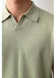 Tarz Cool تي شيرت تريكو بياقة بولو وأكمام قصيرة للرجال