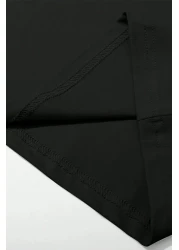 qubo sportswear & company Qubo Unisex Oversize Printed Cotton Crew Neck Short Sleeve Black T-Shirt