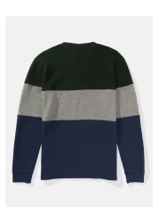 American Eagle Ae Long-Sleeve Colorblock Thermal T-Shirt