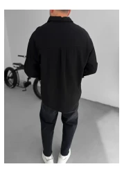 BYBASICMAN Black Flame Long Sleeve Shirt Yp-5001