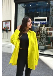 Qaju Women's Oversize Shirt with Scallop Detail on the Back