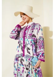 Bigdart فستان حجاب فيسكوز كريمي بلوم نسائي 2423