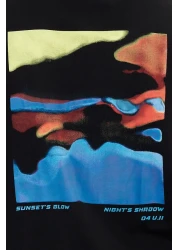  Collection Black Premium Comfortable Fit - 100% Cotton Printed T-Shirt TWOSS24TS00172