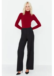  Collection بنطال أسود مطوي بأرجل واسعة - TWOAW22PL0475