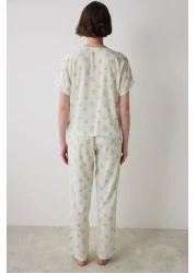 Penti Bloom Chally Shirt Pants Light Green Pajama Set