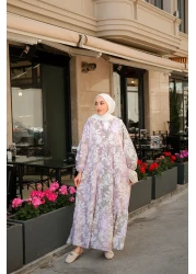 LOCCO Women's Pastel Floral Dress Lilac