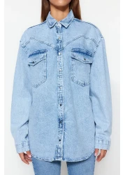  Collection قميص دينم أزرق TWOSS23GO00227