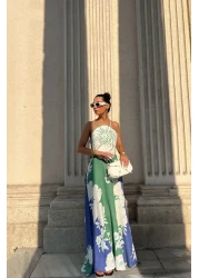 Seda Yalçın Atelier فستان كتان ملون من Positano - رباط خلفي ونمط زهور