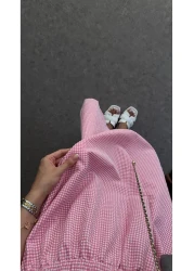 HAZELANNA Mini Gingham Pink Dress