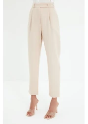  Collection بنطال من القماش المنسوج باللون البيج TWOAW22PL0363