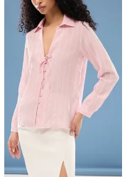  Collection Striped Textured Lacing Detailed Regular Regular Fit