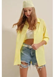 Bigdart 3900 قميص أساسي طويل الحجم - أصفر