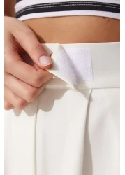 Happiness İstanbul Women's White Velcro Waist Loose Pants YL00001