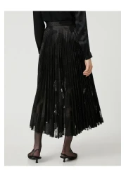 Koton Melis Ağazat X - Jacquard Pleated Midi Skirt