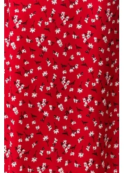  Collection Red Floral Viscose Maxi Woven Dress TWOSS24EL00613