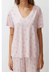  Collection Colorful Flower Patterned Knitted Pajamas Set - THMSS24PT00231