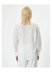 Koton قميص سكالوب بأكمام طويلة - ياقة قاضية بأزرار