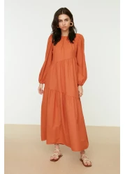  Modest Cinnamon Gather Detailed Cotton Wide Fit Woven Dress TCTSS21EL3470