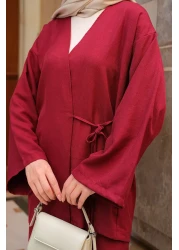 LOCCO Women's Double Breasted Collar Suit Claret Red