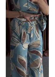 HAZELANNA Patterned linen outfit