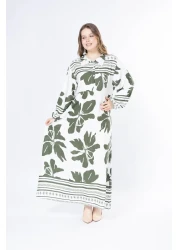 mervemoda Women's long plus size woven viscose dress