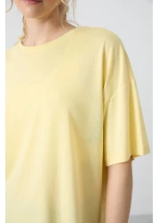 Tommy Life Yellow Oversize Women's T-Shirt with Soft Keys - 97285