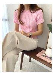 ASEZ BUTİK بلوزة نسائية صيفية رفيعة بأكمام قصيرة