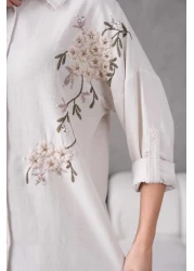 BURRASCA Embroidered Stone Linen Suit