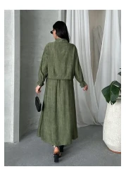 MD trend بلوزة نسائية برباط - طقم تنورة