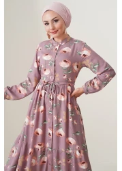 Bigdart 2144 فستان قاضي بياقة مطعمة - د.روز كورسو