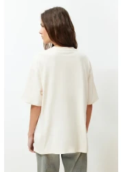  Collection Stone 100% Cotton Color Blocked City Printed Oversize/Wide Cut Knitted T-Shirt TWOSS24TS00079