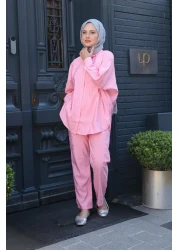 LOCCO Women's Single Pocket Detail Double Suit Pink