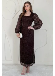 Elbee Fashion Woman فستان دانتيل بتفاصيل جبر