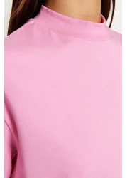  Collection Pink-White 2-Pack 100% Cotton Basic Stand-Up Collar Knitted T-Shirt TWOSS20TS1500